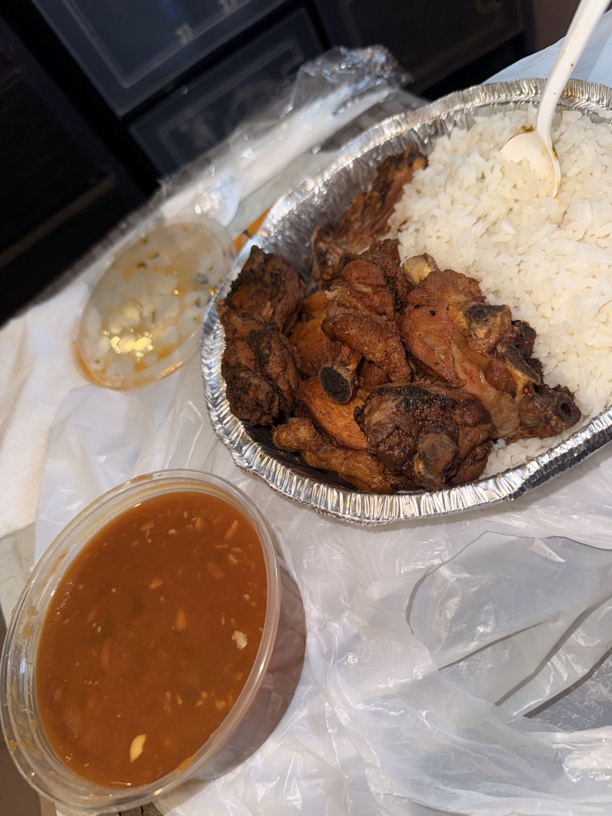 Fried chicken with white rice