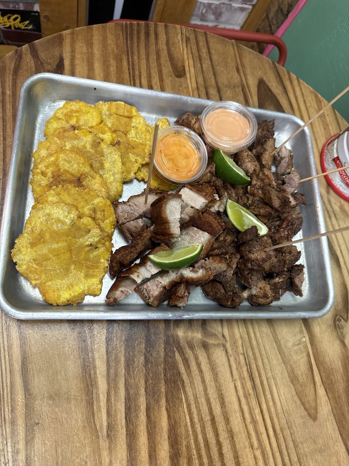 Tostones and chicharrón